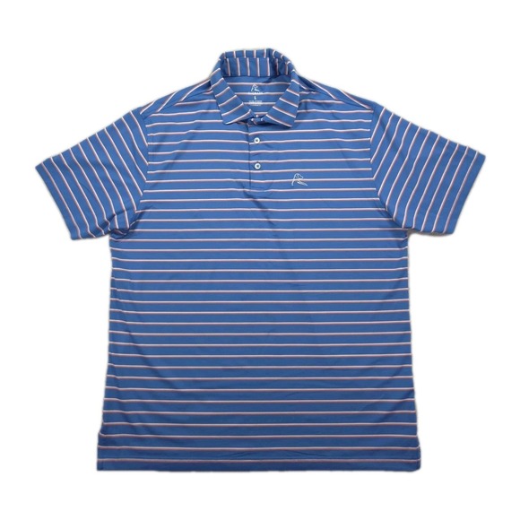 Rhoback Other - Rhoback Golf Polo Mens Large Striped Blue Short Sleeve